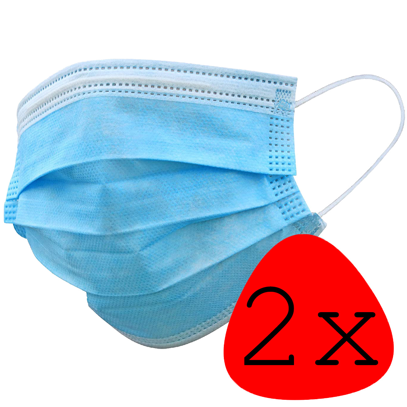 BASEY. Mondmasker Wegwerp Mondkapje Blauw Wegwerp - Mondkap Wegwerp Niet Medisch - 2 Stuks