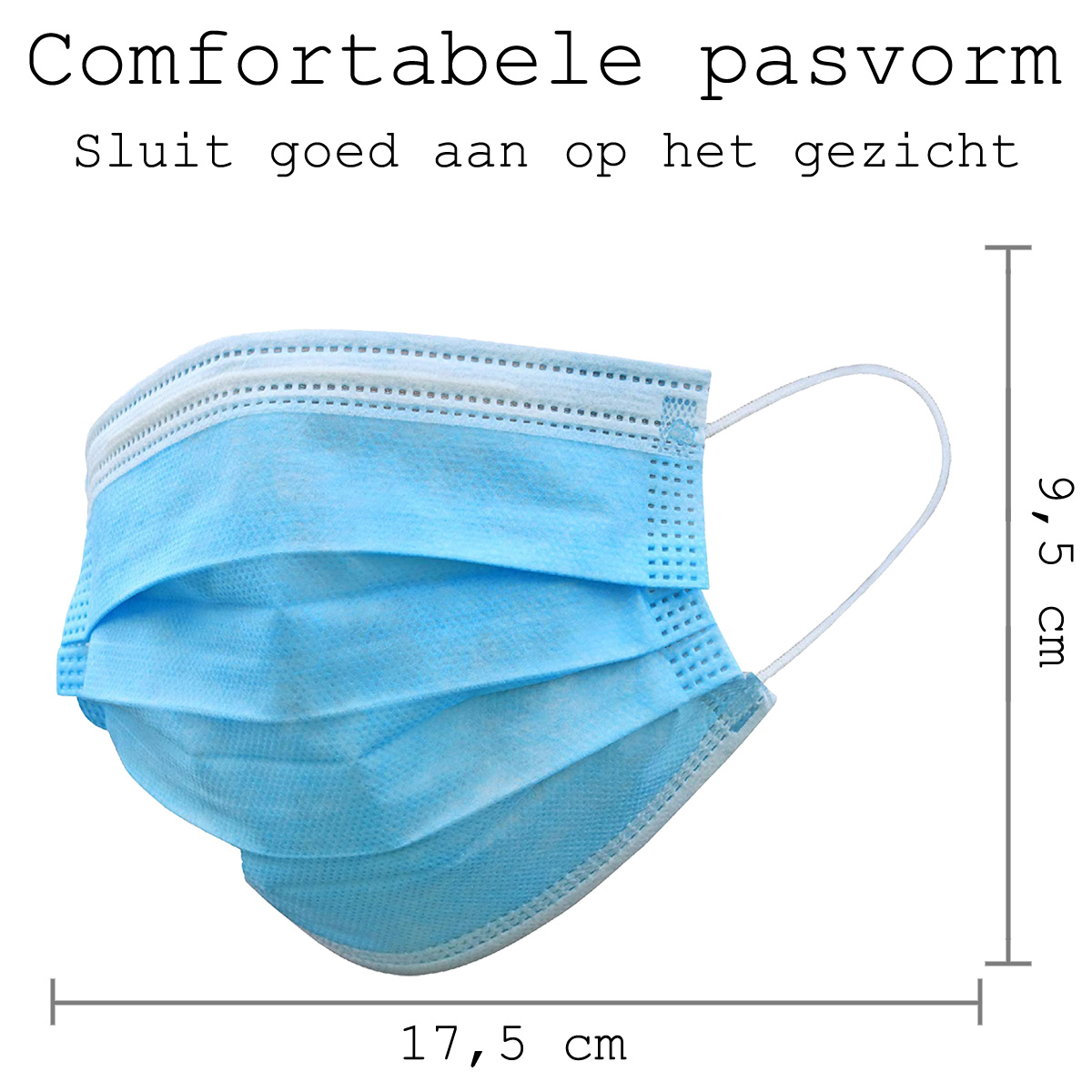 BASEY. Mondmasker Wegwerp Mondkapje Blauw Wegwerp - Mondkap Wegwerp Niet Medisch - 10 Stuks