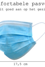 BASEY. Mondmasker Wegwerp Mondkapje Blauw Wegwerp - Mondkap Wegwerp Niet Medisch - 50 Stuks