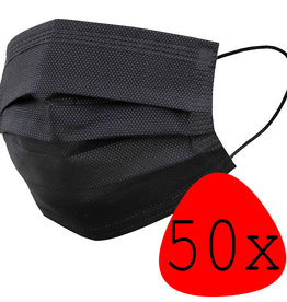 BASEY. BASEY. Wegwerp Mondkapje Zwart Niet-medisch - 50 PACK