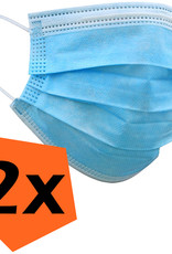 Nomfy Mondkapje Blauw Wegwerp - Mondmasker Wegwerp Niet Medisch Mondkapje Blauw - Blauw Mondkapje Wegwerp Universeel - 2 Stuks