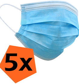 Nomfy Nomfy Wegwerp Mondkapje Blauw Niet-medisch - 5 PACK