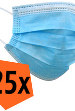 Nomfy Mondkapje Blauw Wegwerp - Mondmasker Wegwerp Niet Medisch Mondkapje Blauw - Blauw Mondkapje Wegwerp Universeel - 25 Stuks