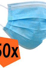 Nomfy Mondkapje Blauw Wegwerp - Mondmasker Wegwerp Niet Medisch Mondkapje Blauw - Blauw Mondkapje Wegwerp Universeel - 50 Stuks