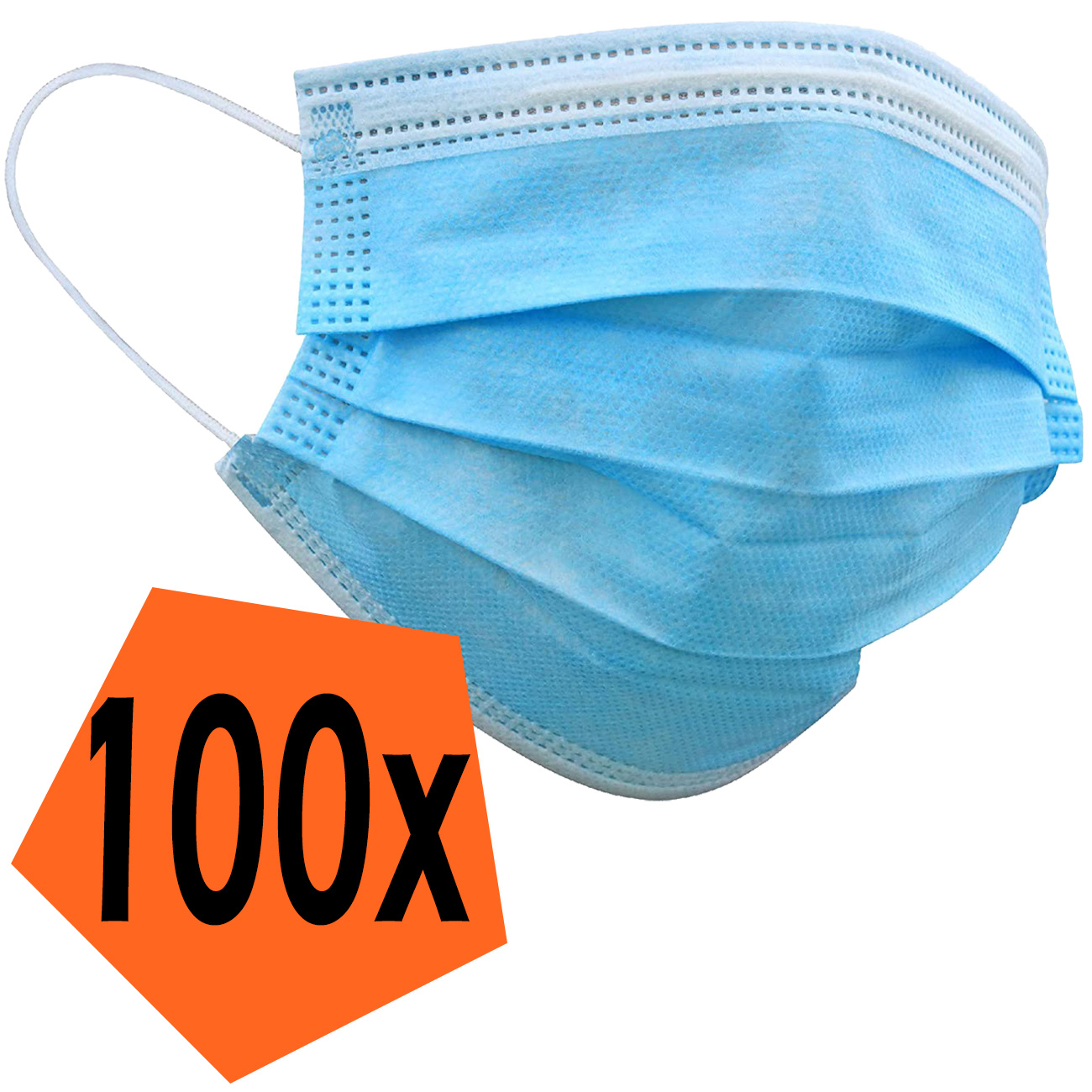 Nomfy Mondkapje Blauw Wegwerp - Mondmasker Wegwerp Niet Medisch Mondkapje Blauw - Blauw Mondkapje Wegwerp Universeel - 100 Stuks