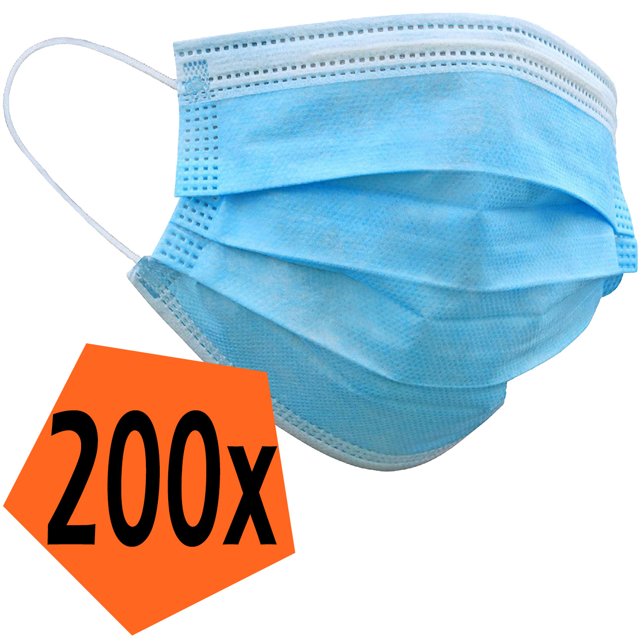 Nomfy Mondkapje Blauw Wegwerp - Mondmasker Wegwerp Niet Medisch Mondkapje Blauw - Blauw Mondkapje Wegwerp Universeel - 200 Stuks