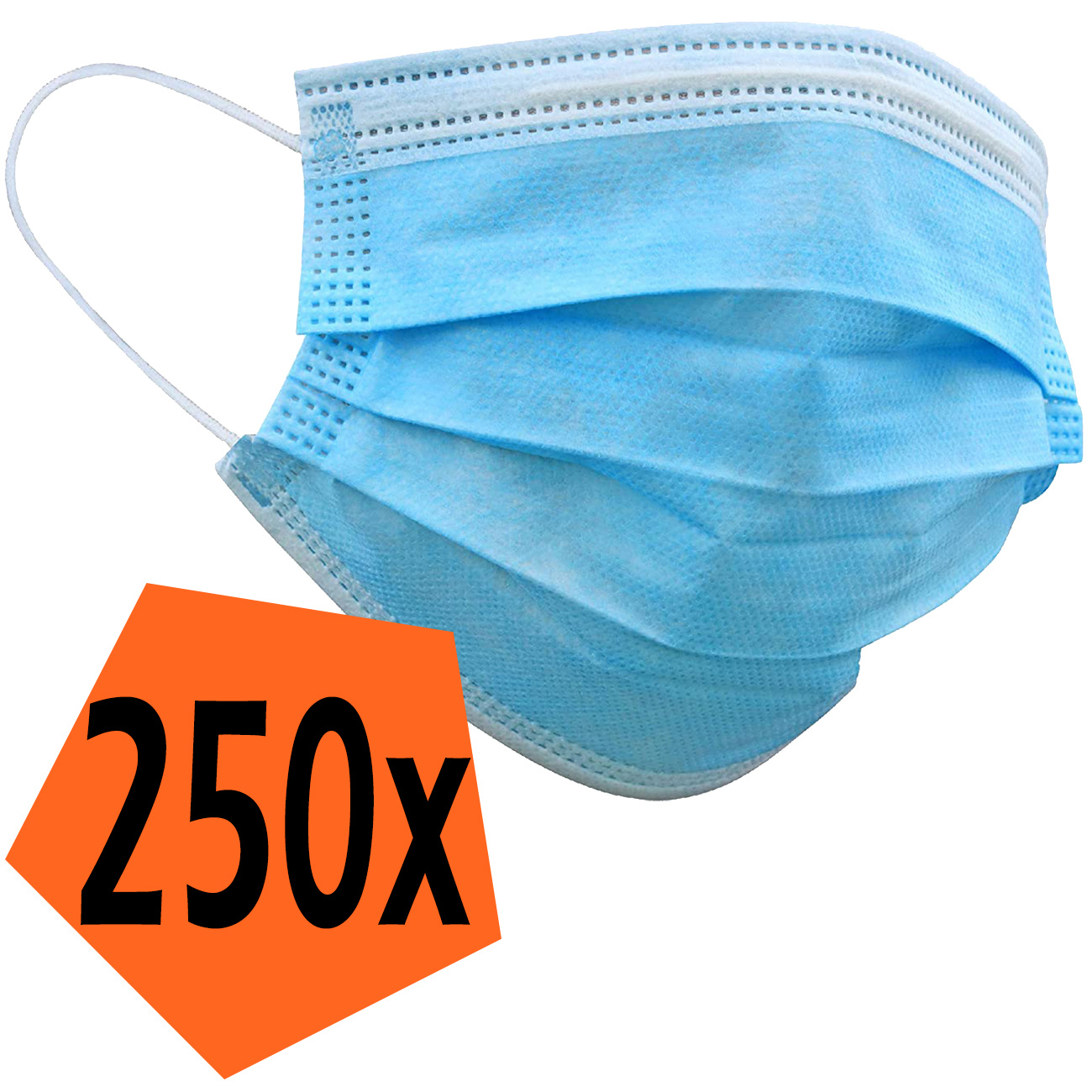 Nomfy Mondkapje Blauw Wegwerp - Mondmasker Wegwerp Niet Medisch Mondkapje Blauw - Blauw Mondkapje Wegwerp Universeel - 250 Stuks