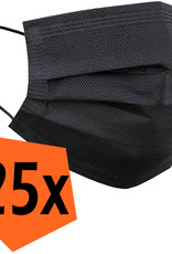 Nomfy Mondkapje Zwart Wegwerp - Mondmasker Wegwerp Niet Medisch Mondkapje Zwart - Zwart Mondkapje Wegwerp Universeel - 25 Stuks