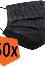 Nomfy Mondkapje Zwart Wegwerp - Mondmasker Wegwerp Niet Medisch Mondkapje Zwart - Zwart Mondkapje Wegwerp Universeel - 50 Stuks