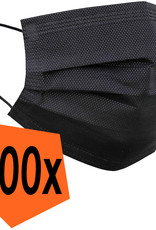Nomfy Mondkapje Zwart Wegwerp - Mondmasker Wegwerp Niet Medisch Mondkapje Zwart - Zwart Mondkapje Wegwerp Universeel - 100 Stuks