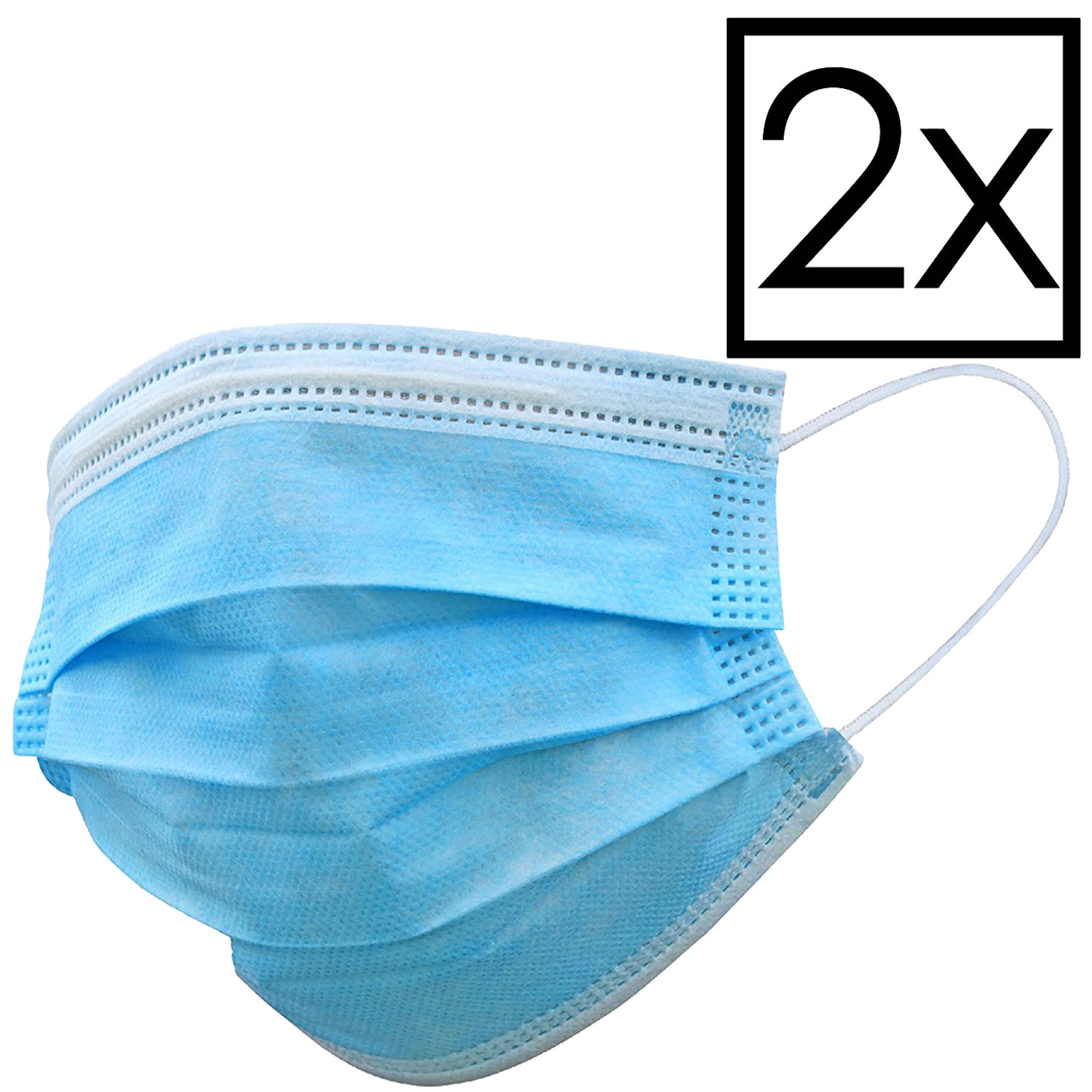 NoXx Mondkapje Wegwerp Mondmasker Universeel Niet Medisch Blauw - 2x
