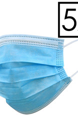 NoXx Mondkapje Wegwerp Mondmasker Universeel Niet Medisch Blauw - 5x