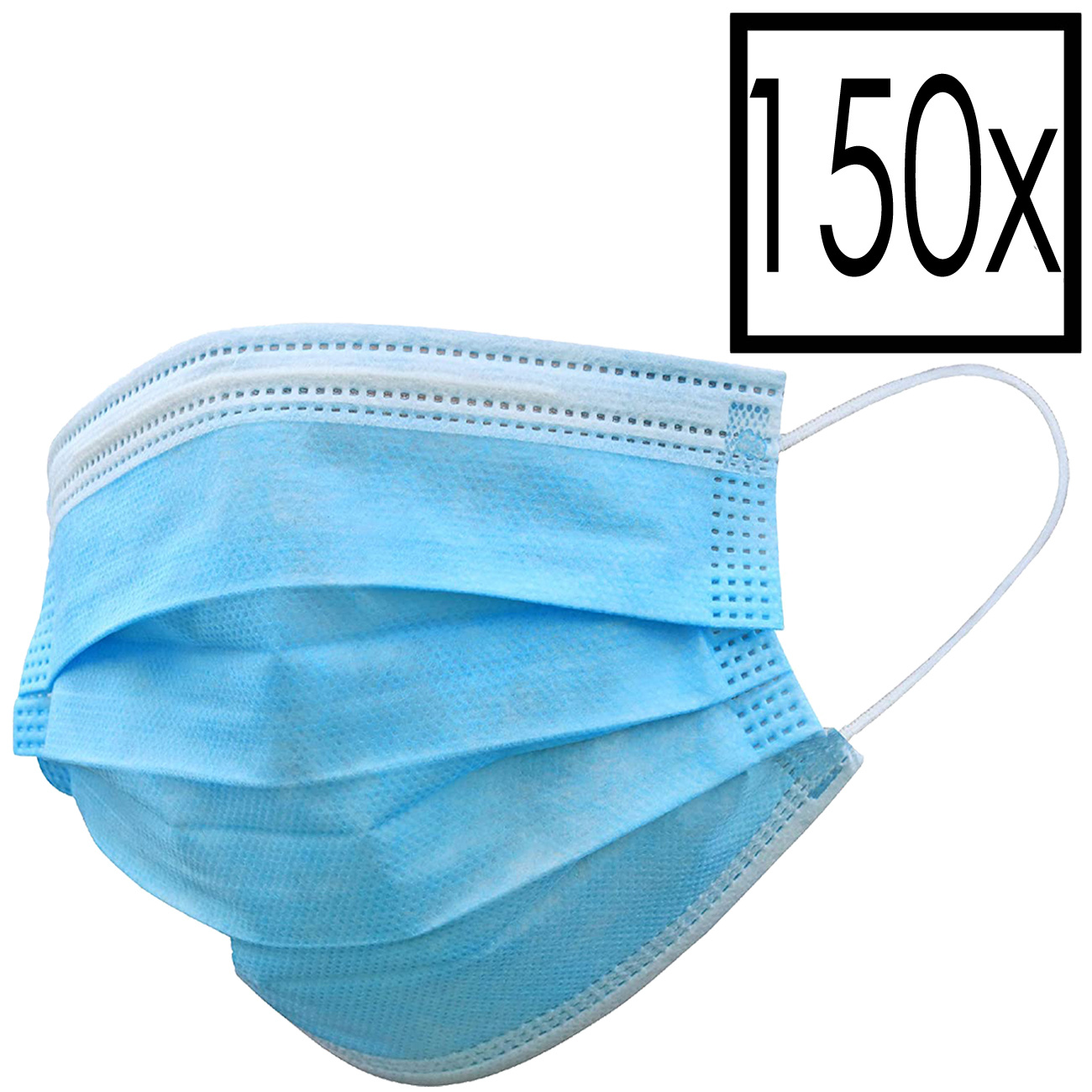 NoXx Mondkapje Wegwerp Mondmasker Universeel Niet Medisch Blauw - 150x