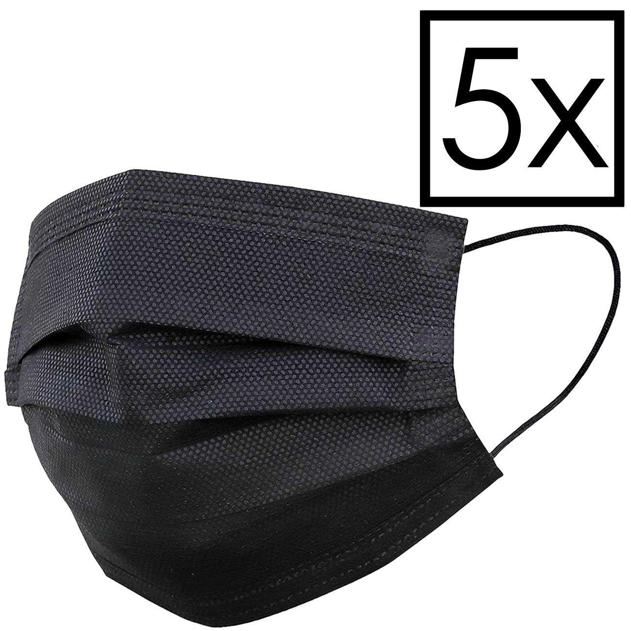 NoXx Mondkapje Wegwerp Mondmasker Universeel Niet Medisch Zwart - 5x