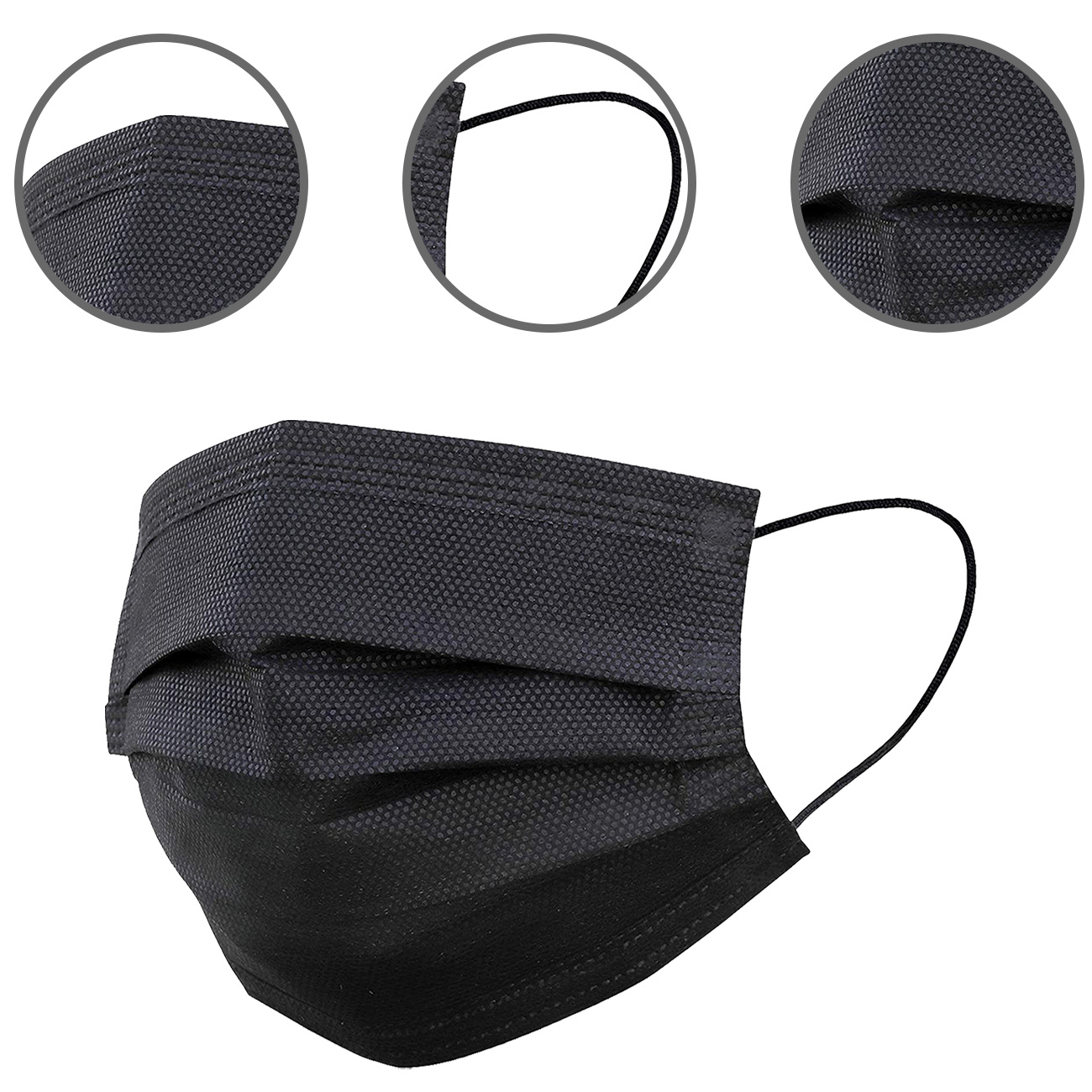 NoXx Mondkapje Wegwerp Mondmasker Universeel Niet Medisch Zwart - 5x