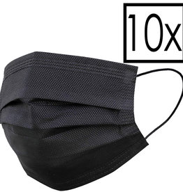 NoXx NoXx Wegwerp Mondkapje Zwart Niet-medisch - 10 PACK