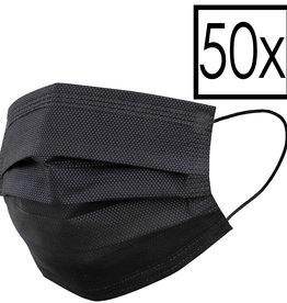 NoXx NoXx Wegwerp Mondkapje Zwart Niet-medisch - 50 PACK