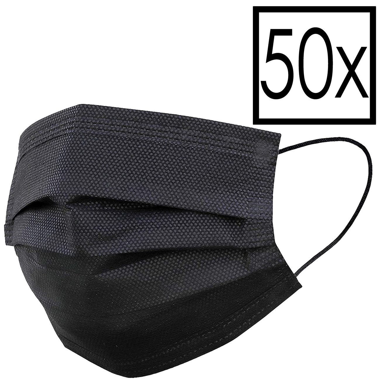NoXx Mondkapje Wegwerp Mondmasker Universeel Niet Medisch Zwart - 50x
