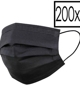 NoXx NoXx Wegwerp Mondkapje Zwart Niet-medisch - 200 PACK