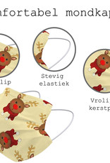 BASEY. Mondmasker Kerst Wegwerp Mondkapje Kerst Universeel - Mondkap Wegwerp Niet Medisch Rendier - 2 Stuks