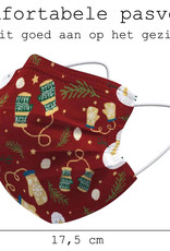 BASEY. Mondmasker Kerst Wegwerp Mondkapje Kerst Universeel - Mondkap Wegwerp Niet Medisch Wanten - 25 Stuks