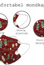 BASEY. Mondmasker Kerst Wegwerp Mondkapje Kerst Universeel - Mondkap Wegwerp Niet Medisch Wanten - 50 Stuks
