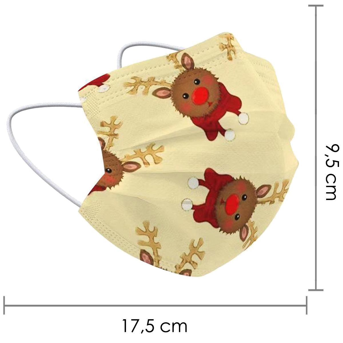 NoXx Mondkapje Wegwerp Mondmasker Kerst Universeel Niet Medisch Rendier - 5x