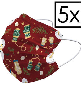 NoXx NoXx Wegwerp 3-laags Mondkapje Wanten - 5 Stuks
