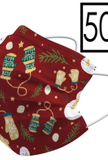 NoXx Mondkapje Wegwerp Mondmasker Kerst Universeel Niet Medisch Wanten - 50x