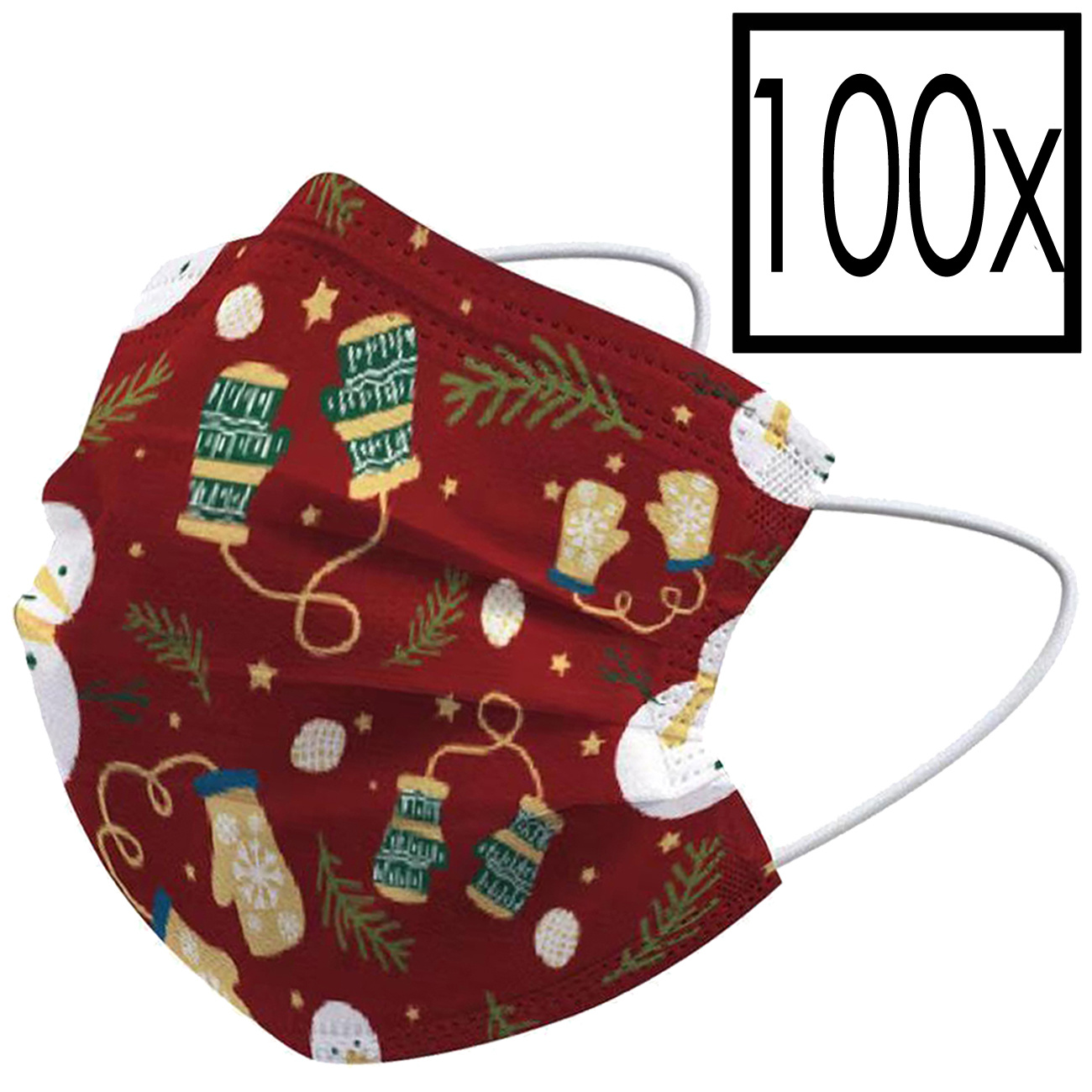 NoXx Mondkapje Wegwerp Mondmasker Kerst Universeel Niet Medisch Wanten - 100x