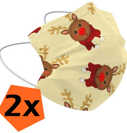 Nomfy Nomfy Wegwerp 3-laags Mondkapje Rendier - 2 Stuks