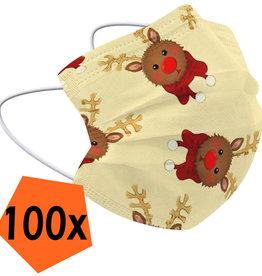 Nomfy Nomfy Wegwerp 3-laags Mondkapje Rendier - 100 Stuks