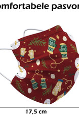 Nomfy Mondkapje Kerst Wegwerp Rood - Mondmasker Wegwerp Niet Medisch Mondkapje Wanten - Kerst Mondkapje Wegwerp Universeel - 200 Stuks