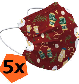 Nomfy Nomfy Wegwerp 3-laags Mondkapje Wanten - 5 Stuks