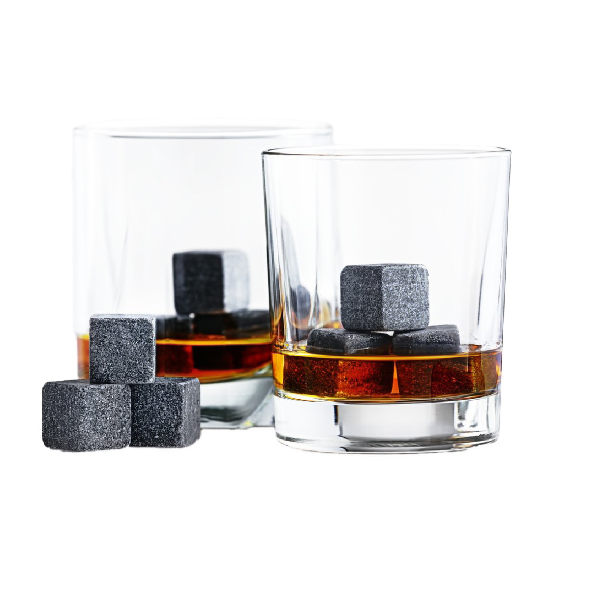 BASEY. Whiskey Stenen IJsblokjes - Whisky Stones Herbruikbaar - IJsblok Whiskey Steen Herbruikbaar - 9 Stuks