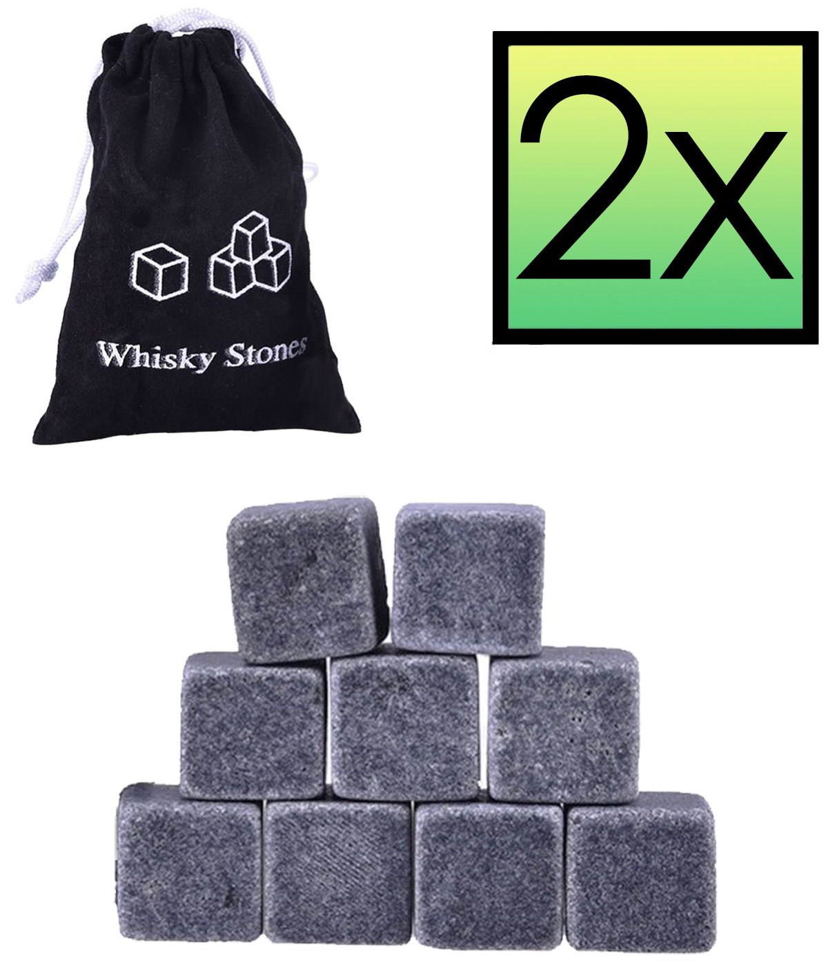 NoXx Whiskey Stones Herbruikbare IJsblokjes - Whisky Stenen Herbruikbaar - 18 Stuks
