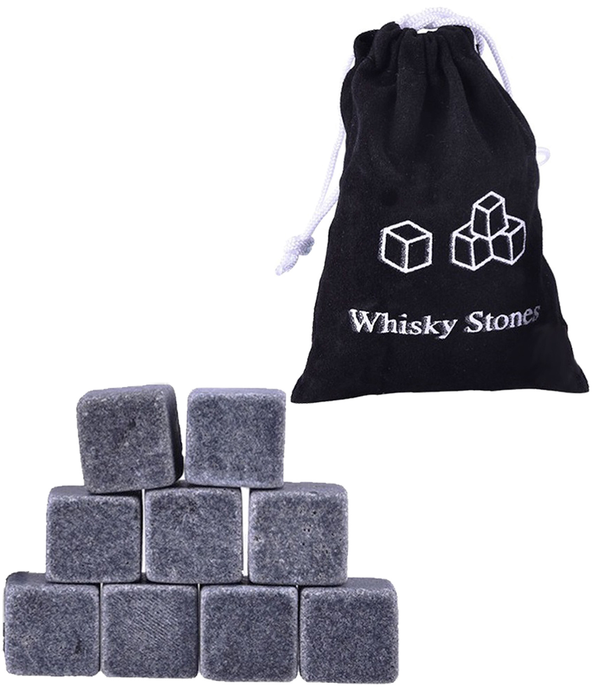 Nomfy Whiskey Stenen Voor Koude Drankjes - Herbruikbare Whiskey Stones - Whiskeystenen IJsblokjes - 9 Stuks