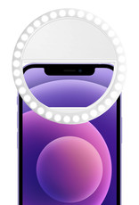 NoXx Selfie Ring Light Met Clip Wit Selfie Ring Lamp Universeel Oplaadbaar - Wit