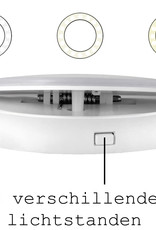 BASEY. Selfie Ring Light Universeel - Selfie Ring Lamp Met Clip Universeel - Selfie Ringlight LED Light Op Batterij - Wit