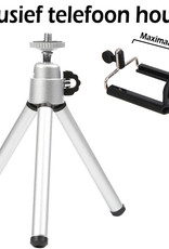 Nomfy Tripod Smartphone Houder Camera Tripod Zilver - Tripod Universeel Voor Smartphone en Camera Zilver - Mini Tripod Smartphone Camera Zilver