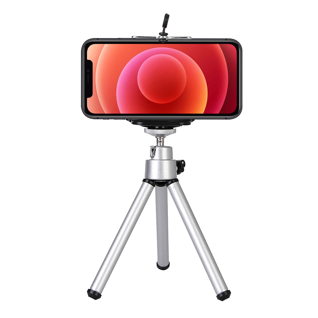 BASEY. Tripod Smartphone Camera Houder - Statief Telefoon En Camera - Tripod Universeel Aluminium - Zilver
