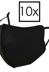 NoXx Mondkapje Wasbaar Universeel Verstelbaar Mondmasker Wasbaar Niet Medisch Zwart - 10x