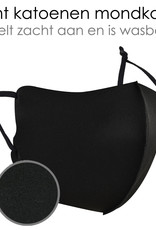NoXx Mondkapje Wasbaar Universeel Verstelbaar Mondmasker Wasbaar Niet Medisch Zwart - 5x