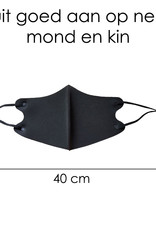 NoXx Mondkapje Wasbaar Universeel Verstelbaar Mondmasker Wasbaar Niet Medisch Zwart - 3x
