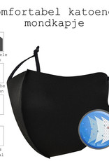 BASEY. Wasbaar Mondkapje Zwart Verstelbaar Wasbaar Mondmasker Elastisch Mondkapjes - 5 stuks