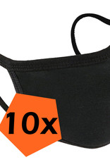 Nomfy Mondkapje Wasbaar Zwart Katoenen Mondmasker Wasbaar Mondkapje Wasbare Mondkapjes Universeel Katoen Zwart - 10 PACK