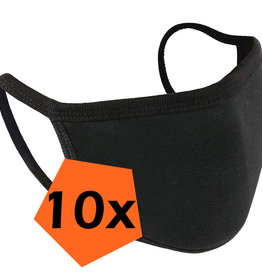 Nomfy Nomfy Wasbaar mondmasker katoen - Zwart - 10 PACK