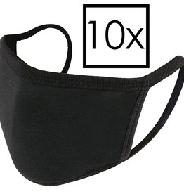 NoXx NoXx Wasbaar mondmasker katoen - Zwart - 10 PACK