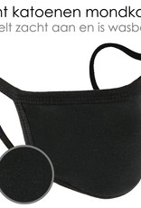 NoXx Mondkapje Wasbaar Universeel Katoen Mondmasker Wasbaar Niet Medisch Zwart - 5x