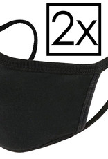 NoXx Mondkapje Wasbaar Universeel Katoen Mondmasker Wasbaar Niet Medisch Zwart - 2x